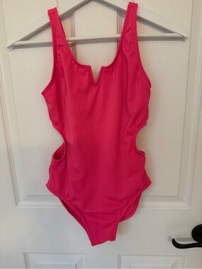 Art class XL bathing suit girls hot pink one piece cutout swim
